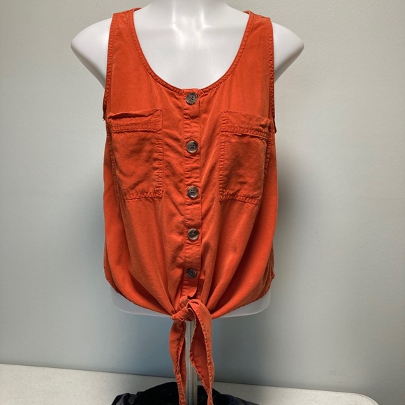 Universal Threads Dark Orange Sleeveless Top XS cute sexy summer - Picture 1 of 4